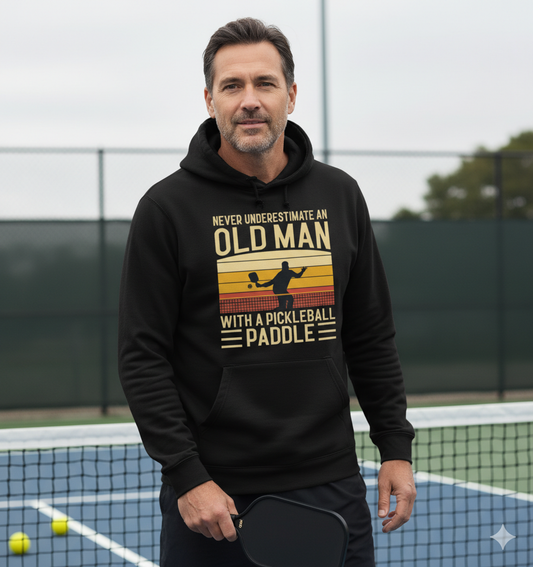 Never Underestimate An Old Man With A Pickleball Paddle Unisex Pickleball T-Shirt