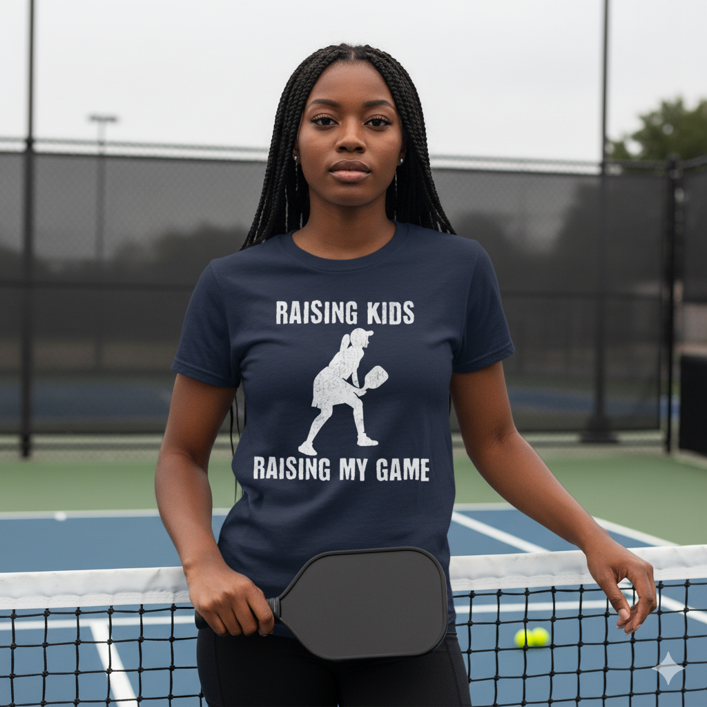 Raising Kids Raising My Game Unisex Pickleball T-Shirt