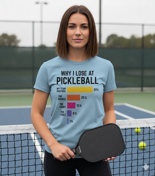 Why I Lose at Pickleball Unisex Pickleball T-Shirt